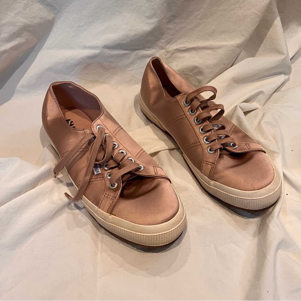 Superga Blush Satin Sneakers